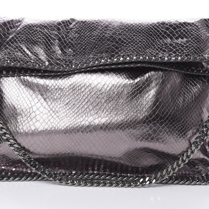 Stella McCartney Metallic Snakeskin Print Falabella Tote Ruthenium 8 of 10
