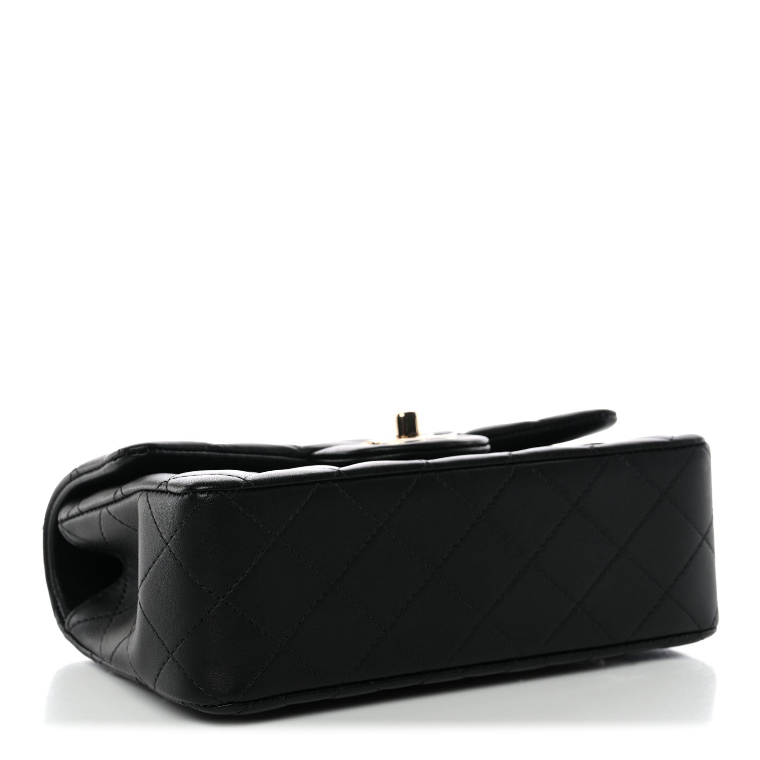 Chanel Lambskin Quilted Mini Top Handle Rectangular Flap Black 4 of 11
