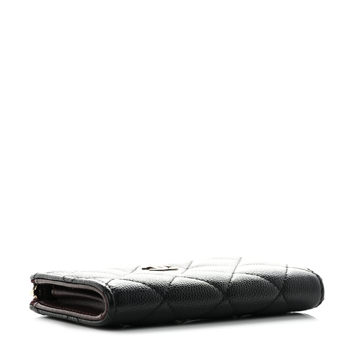Caviar Quilted Zipped Key Holder Case Black