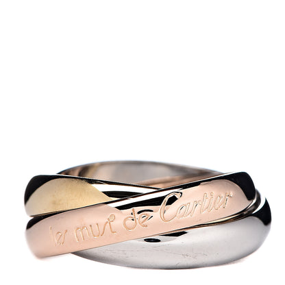 Cartier 18K Pink Yellow White Gold Classic Trinity Ring 49 4.75 1 of 5