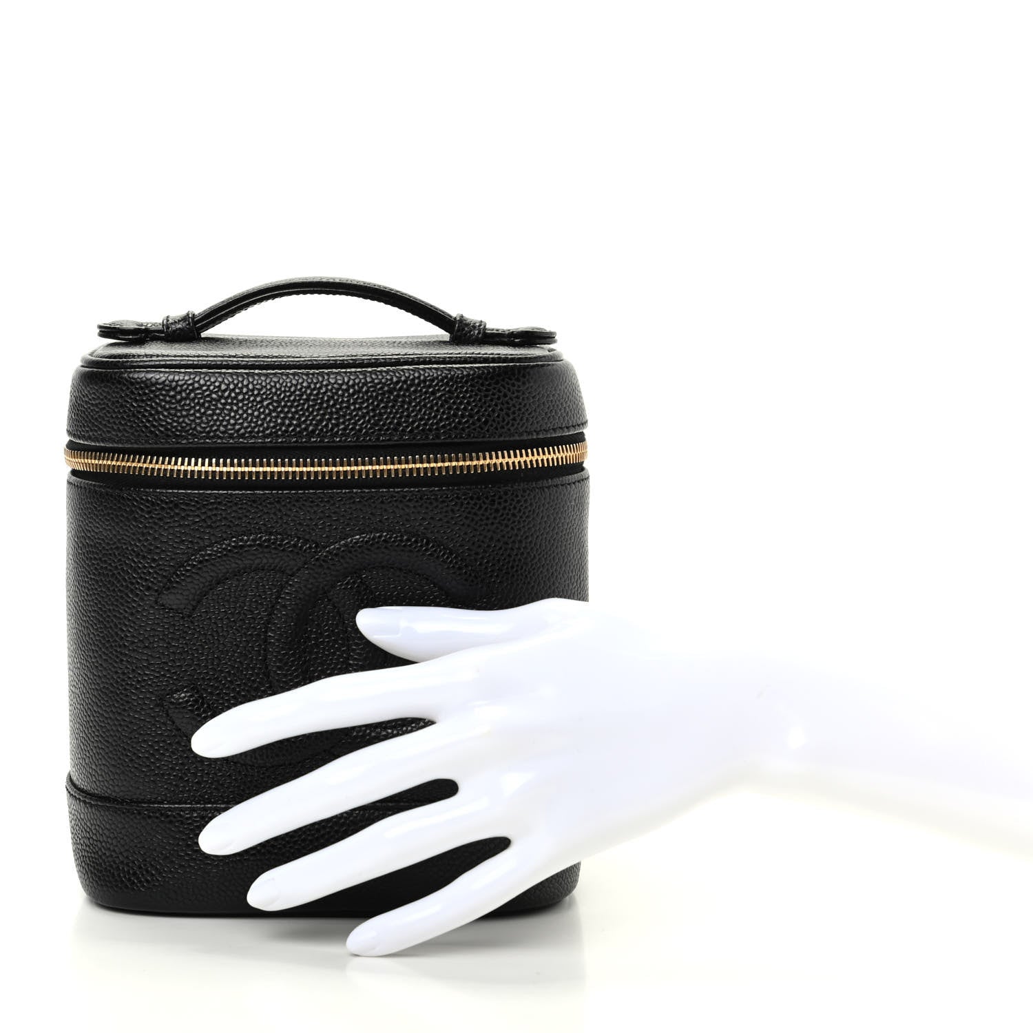 Chanel Caviar Vanity Cosmetic Case Black 2 of 10