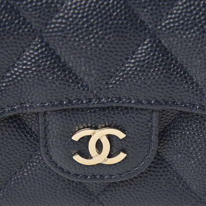 Chanel Caviar Quilted Flap Card Holder Wallet Navy 11 of 11