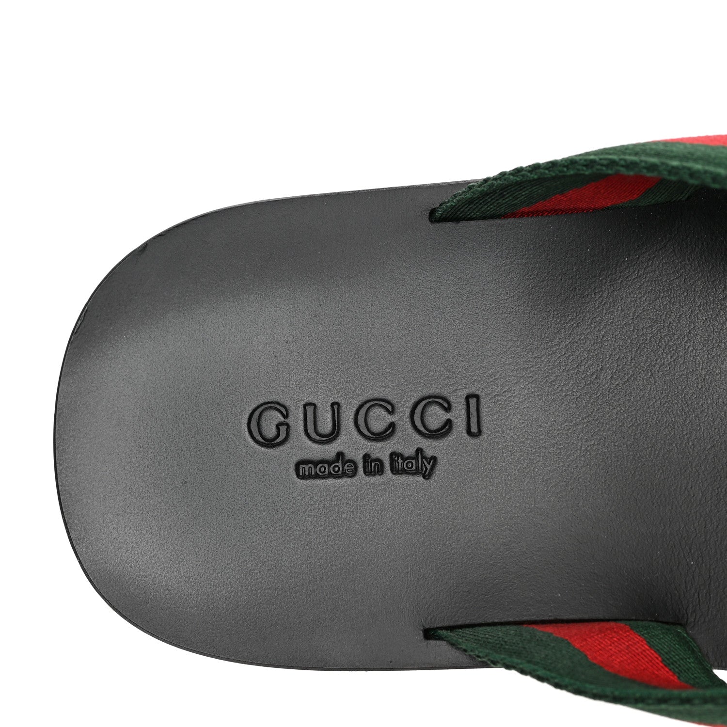 Gucci Nylon Calfskin Web Mens GG Thong Sandals 10 Green Red Black 7 of 8