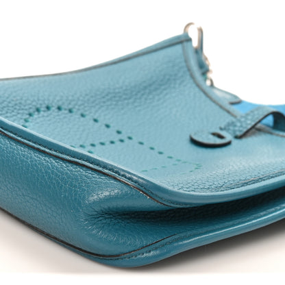 Hermes Taurillon Clemence Amazone Evelyne TPM Bleu Izmir Malachite 10 of 11