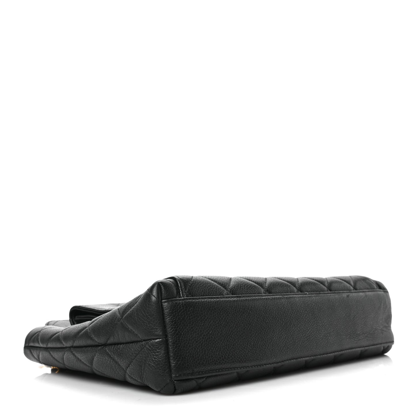 Caviar Quilted Flap Shoulder Bag Black