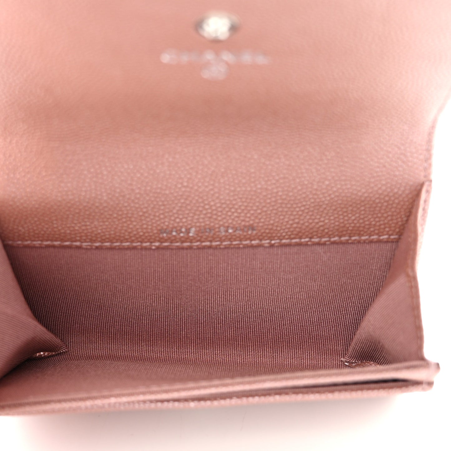 Caviar Chevron Quilted Flap Card Holder Pink Pink