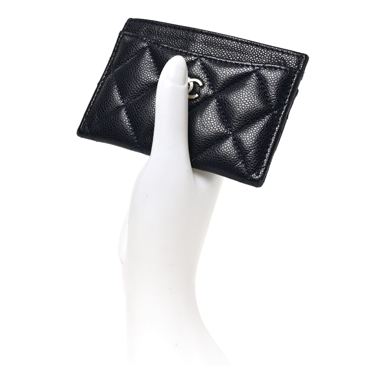 Chanel Caviar Quilted Card Holder Navy 2 of 9