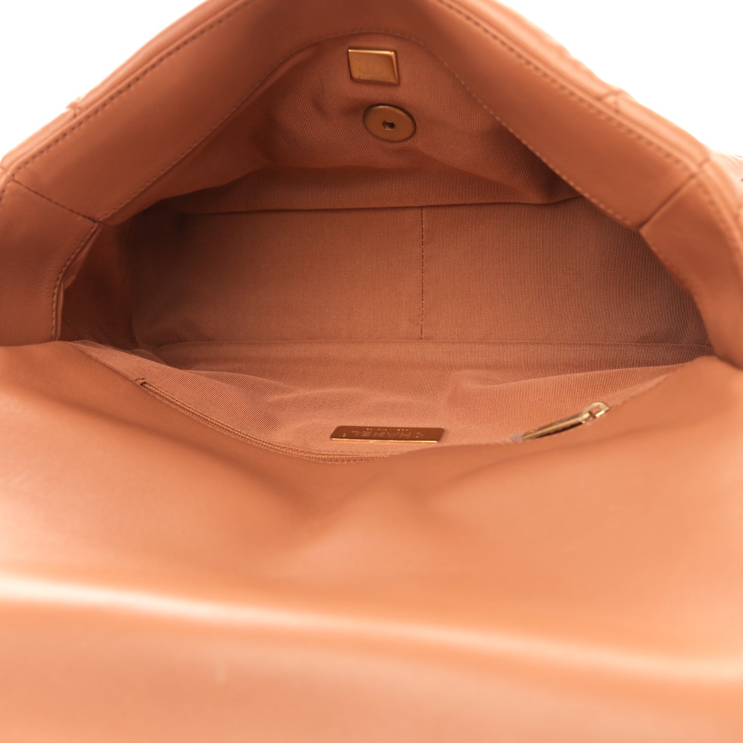 Lambskin Quilted Large Chanel 19 Flap Brown