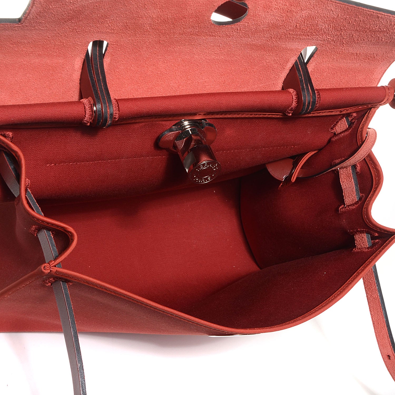 Hermes Toile Herbag Zip 31 PM Rouge H 6 of 12