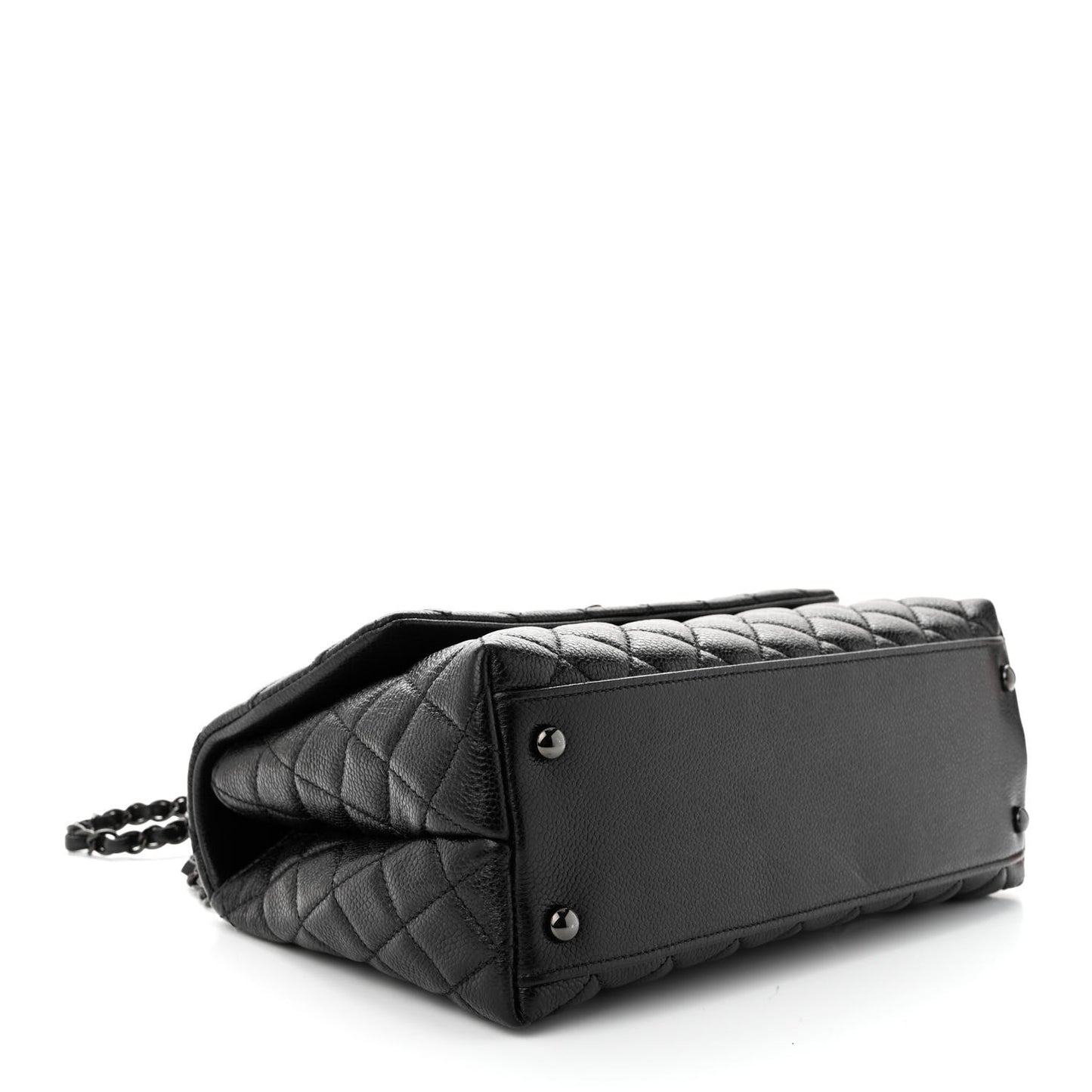 Caviar Quilted Small Coco Handle Flap So Black