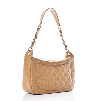 Chanel Caviar Quilted Hobo Beige 3 of 9
