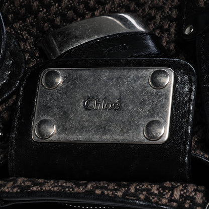 Chloe Leather Tweed Paddington Satchel Black 5 of 7