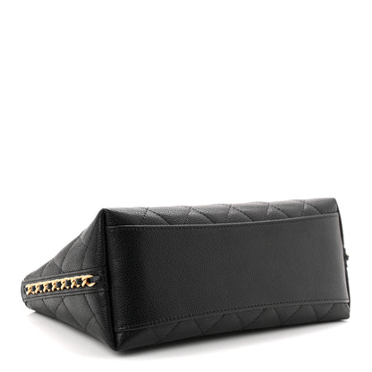 Chanel Caviar Quilted Chain Cosmetic Case Black 4 of 11