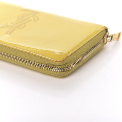 Saint Laurent Patent Calfskin Belle De Jour Zip Around Wallet Yellow 10 of 17