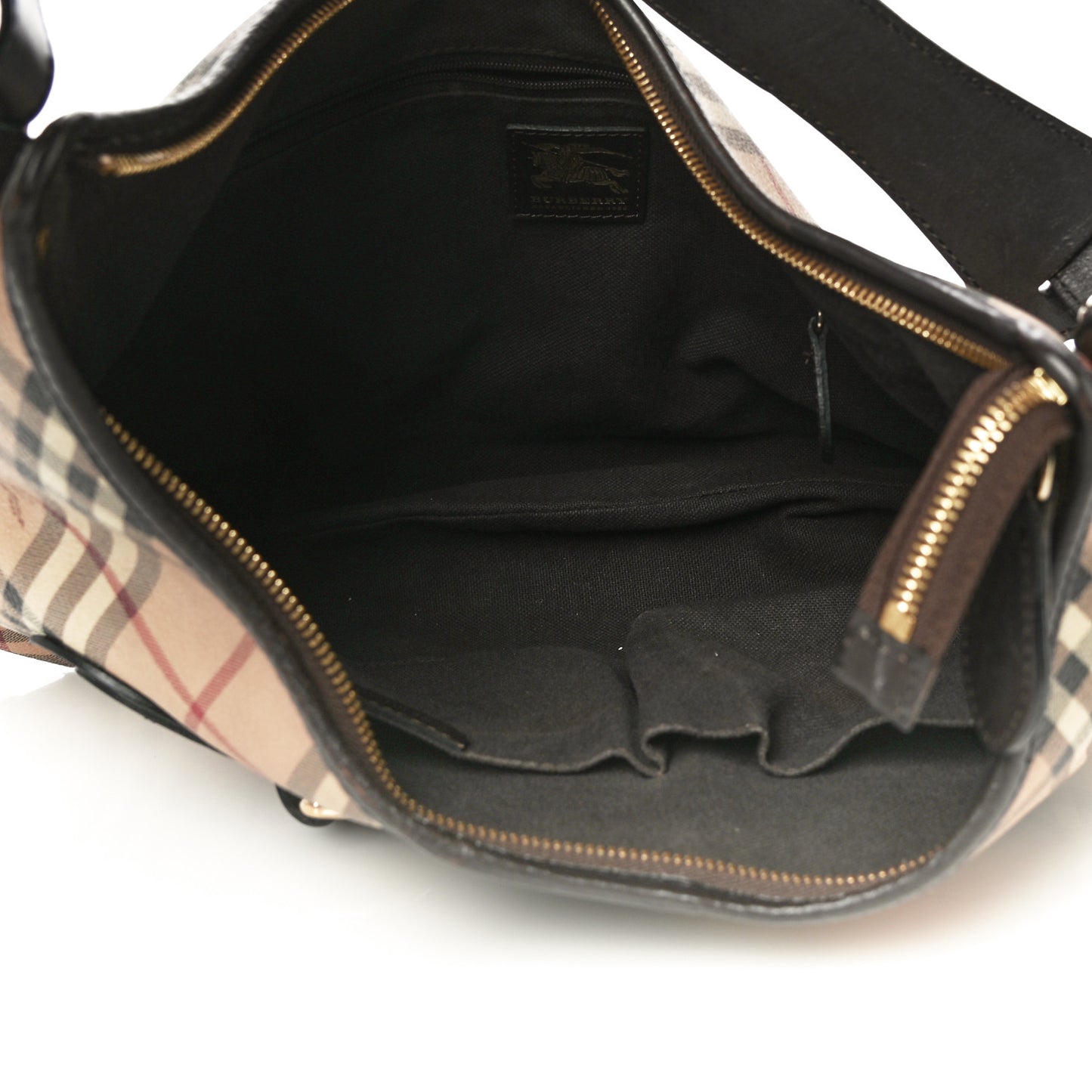 Haymarket Check Buckle Shoulder Bag Dark Brown