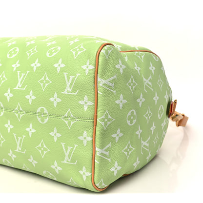Louis Vuitton Calfskin Monogram Speedy P9 Bandouliere 40 Frozen Lime 9 of 10