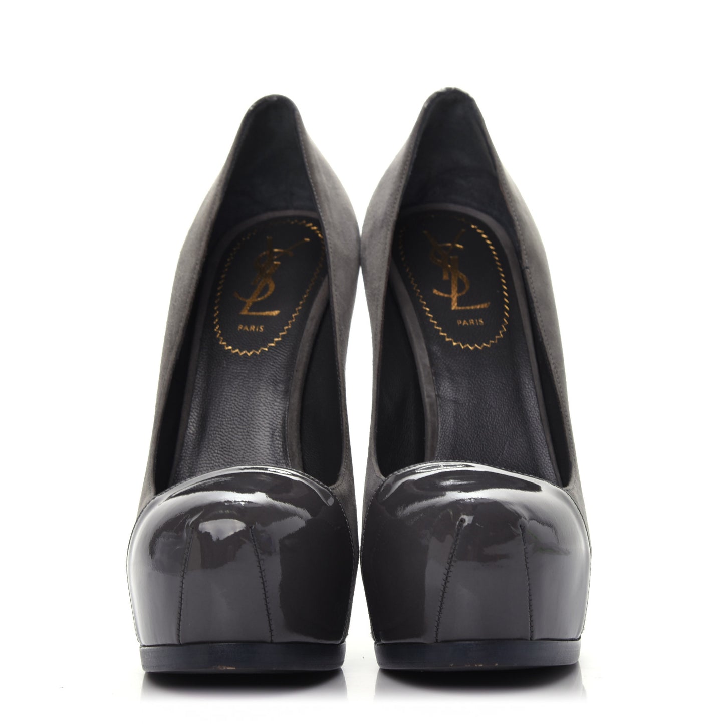 Suede Patent Tribtoo 105 Cap Toe Pumps 37.5 Grey