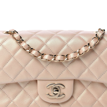 Chanel Iridescent Calfskin Quilted Mini Rectangular Flap Beige 10 of 11