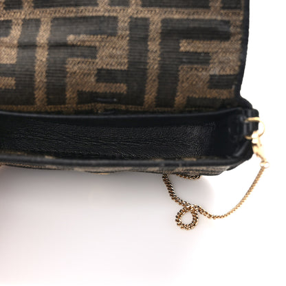 Fendi Fabric Jacquard FF 1974 Nano Baguette Charm Tobacco Moro Black 5 of 9