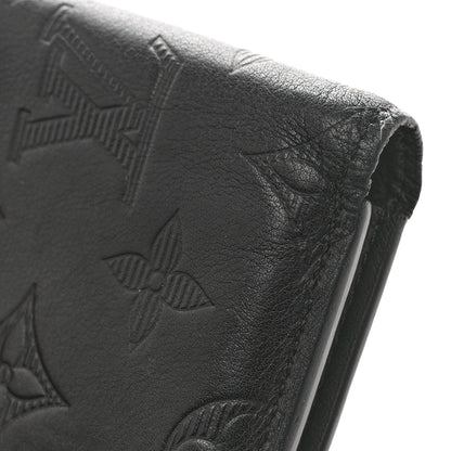 Louis Vuitton Calfskin Monogram Shadow Multiple Wallet Black 8 of 11