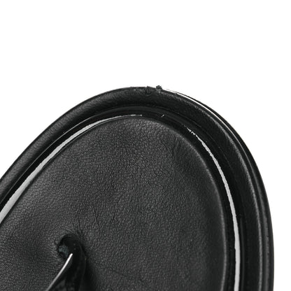 Chanel Patent Calfskin Camellia Thong Sandals 37 Black White 11 of 14