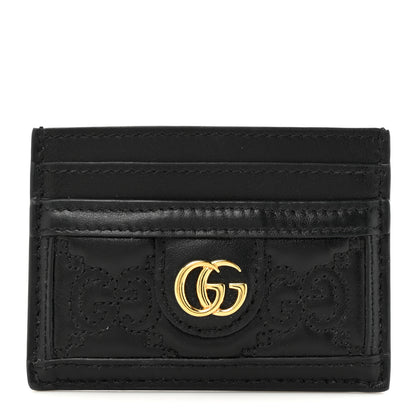Gucci Calfskin GG Matelasse Card Holder  Black 1 of 7