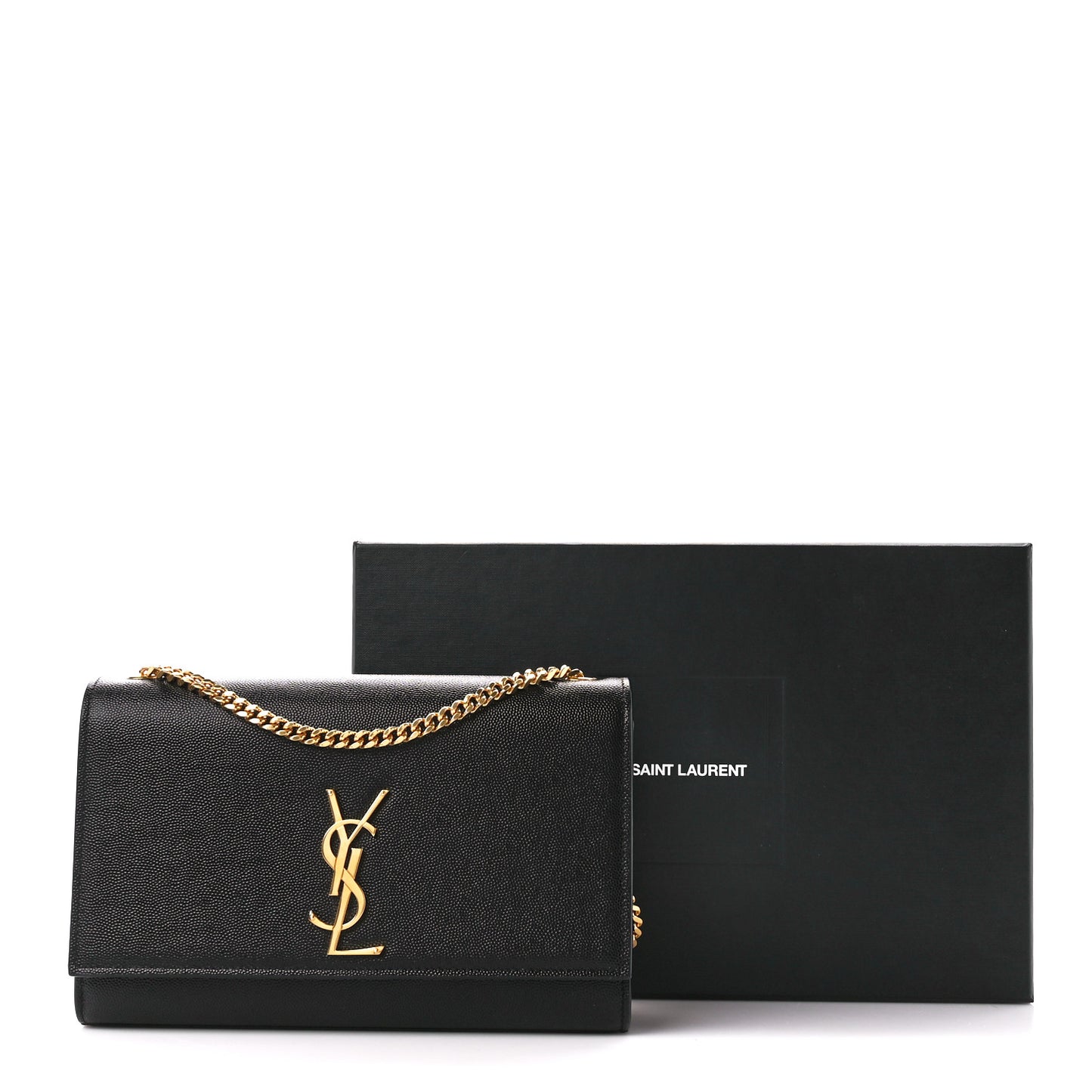 Grain De Poudre Medium Classic Monogram Kate Satchel Black