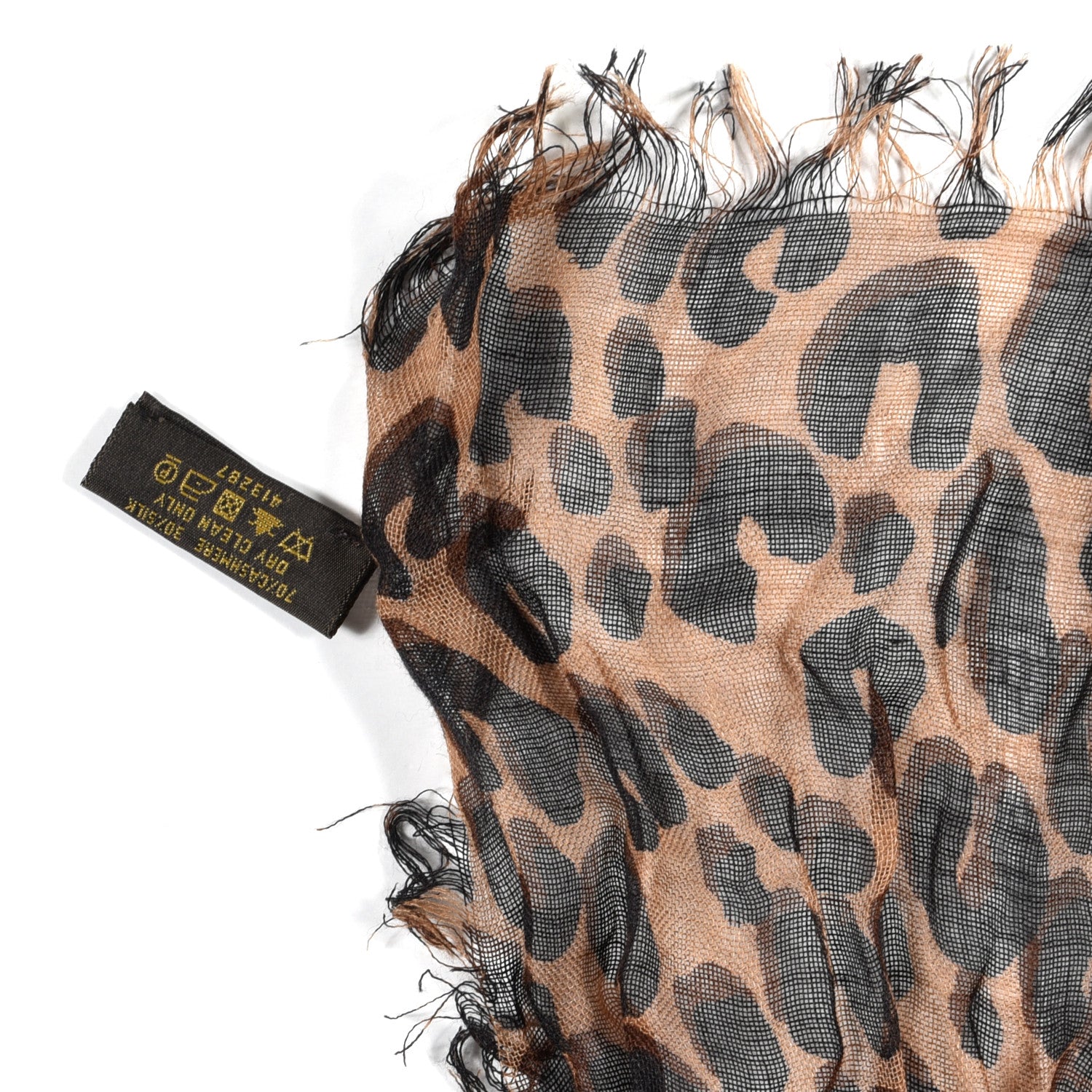 Louis Vuitton Cashmere Silk Leopard Etole Stole Marron 5 of 5