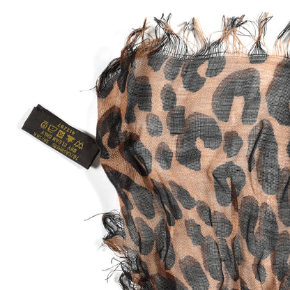 Louis Vuitton Cashmere Silk Leopard Etole Stole Marron 5 of 5