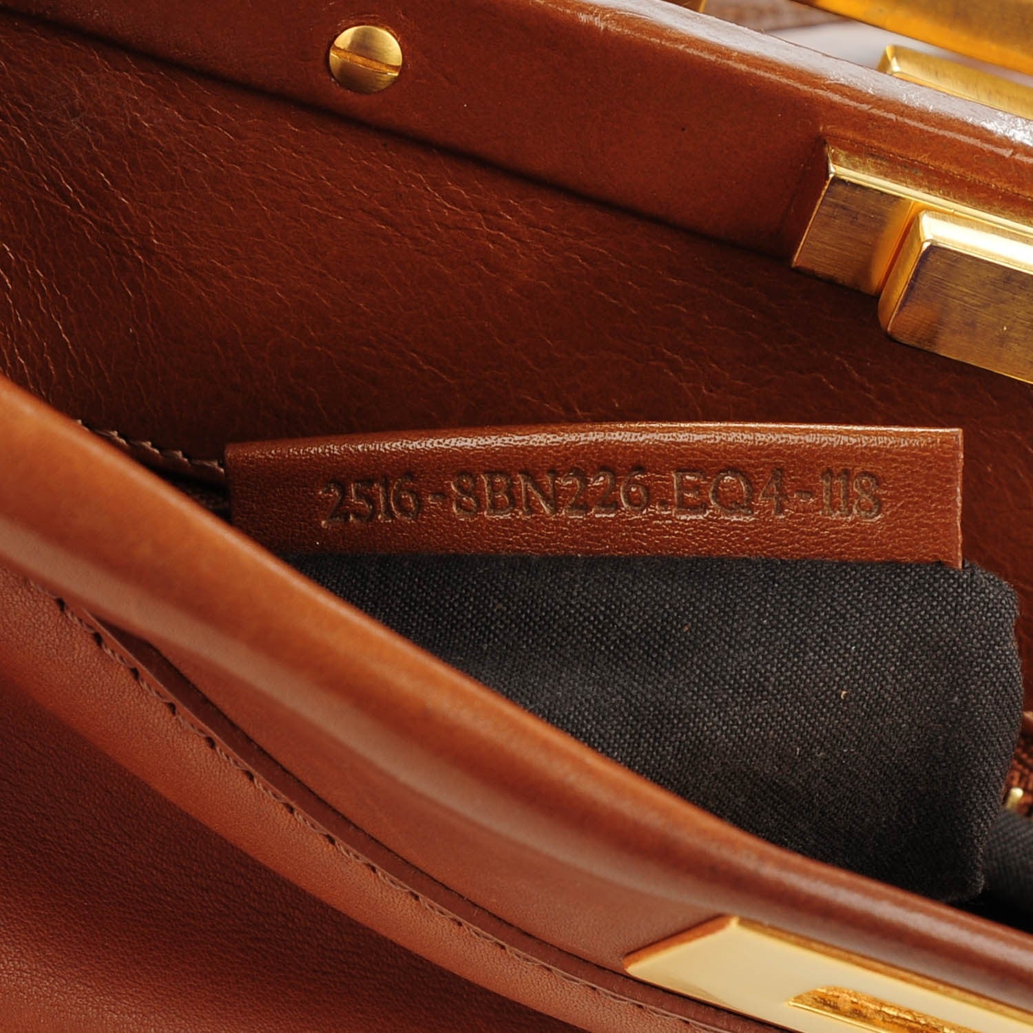 Fendi Vitello Saddle Medium Peekaboo Iconic Satchel Siena 7 of 8