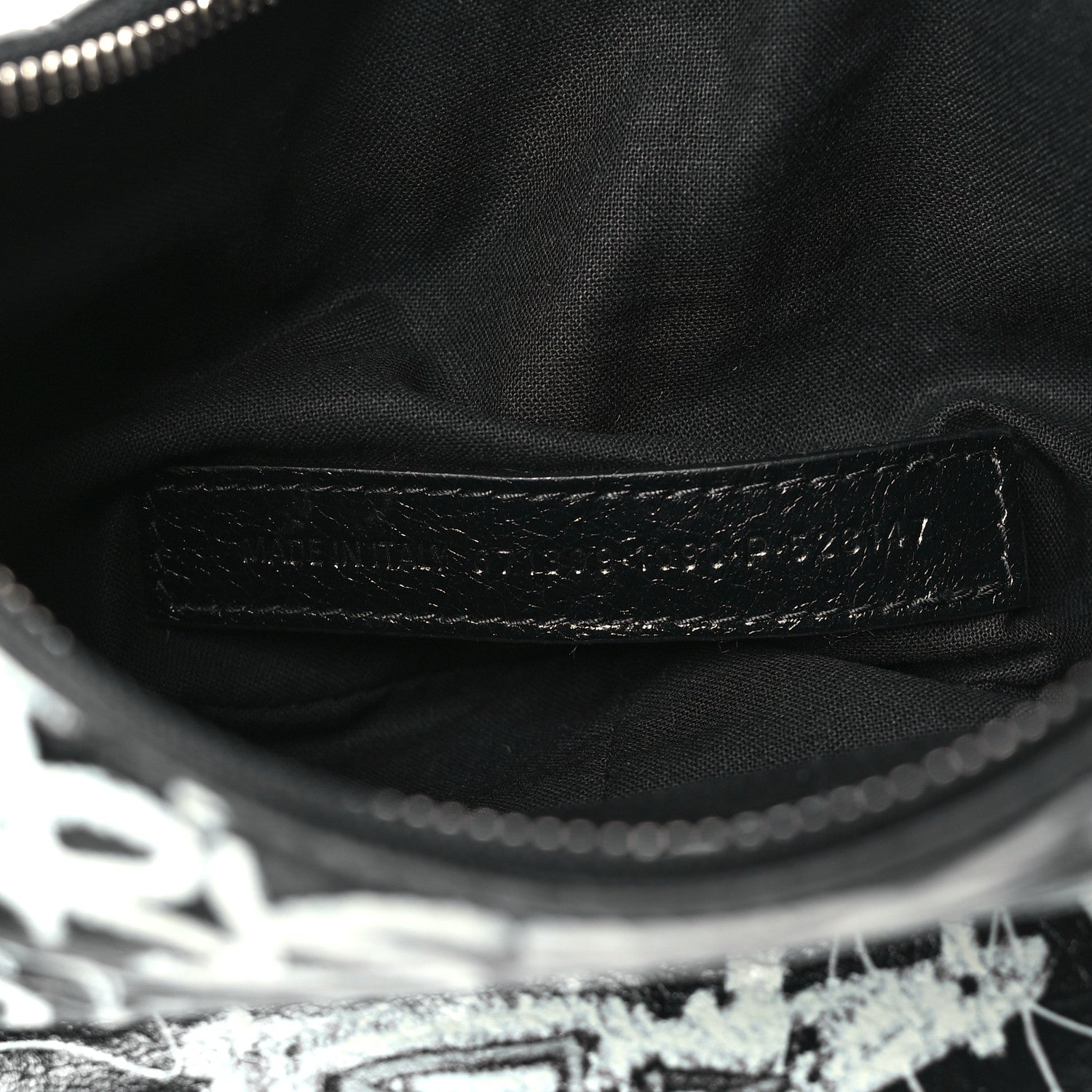 Balenciaga Agneau Arena Graffiti Small Le Cagole Shoulder Bag Black White 8 of 11
