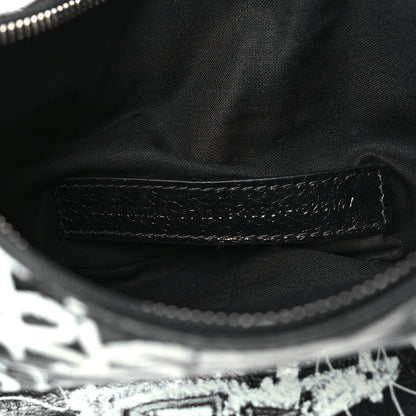 Balenciaga Agneau Arena Graffiti Small Le Cagole Shoulder Bag Black White 8 of 11