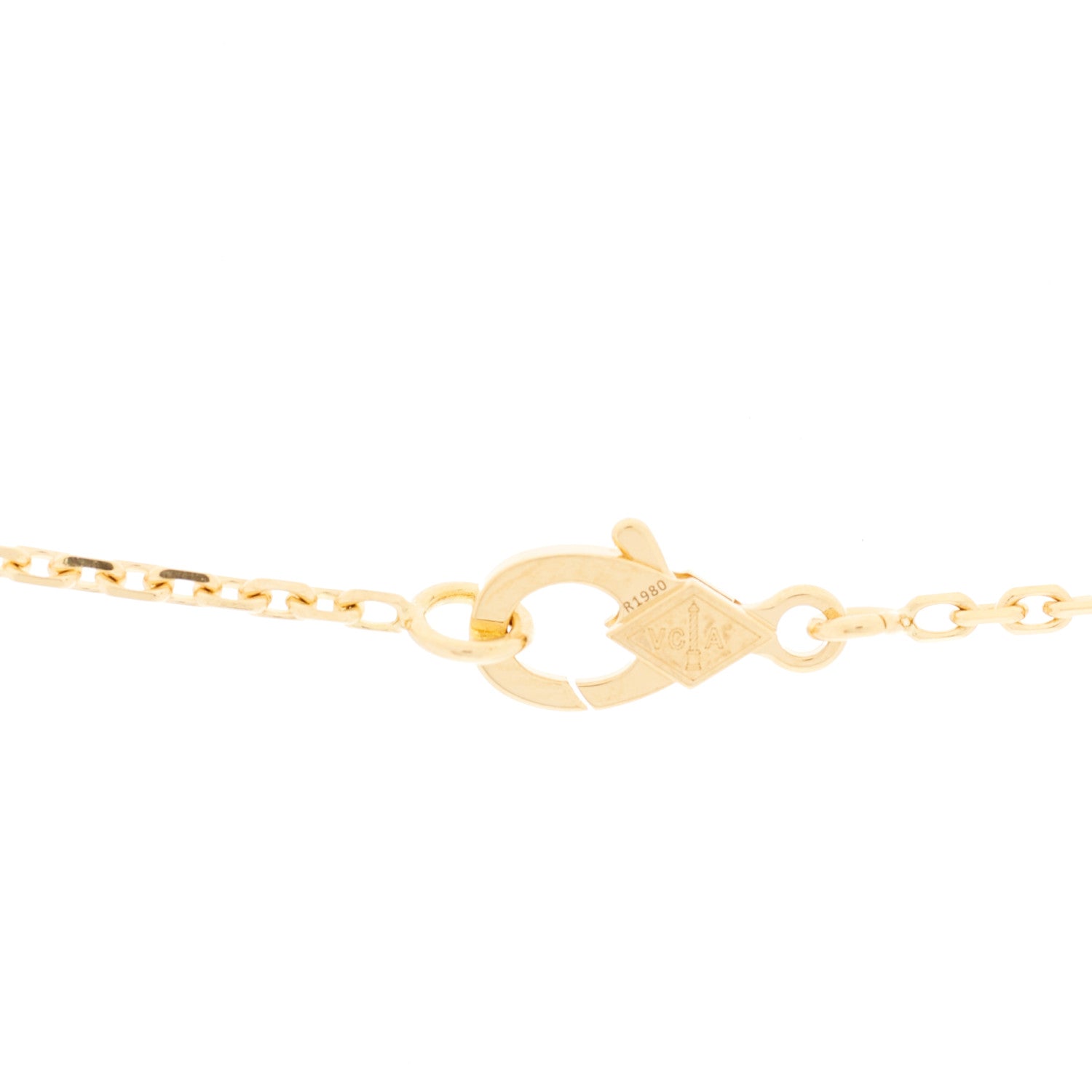 Van Cleef & Arpels 18K Yellow Gold Mother of Pearl Sweet Alhambra Pendant Necklace 4 of 7