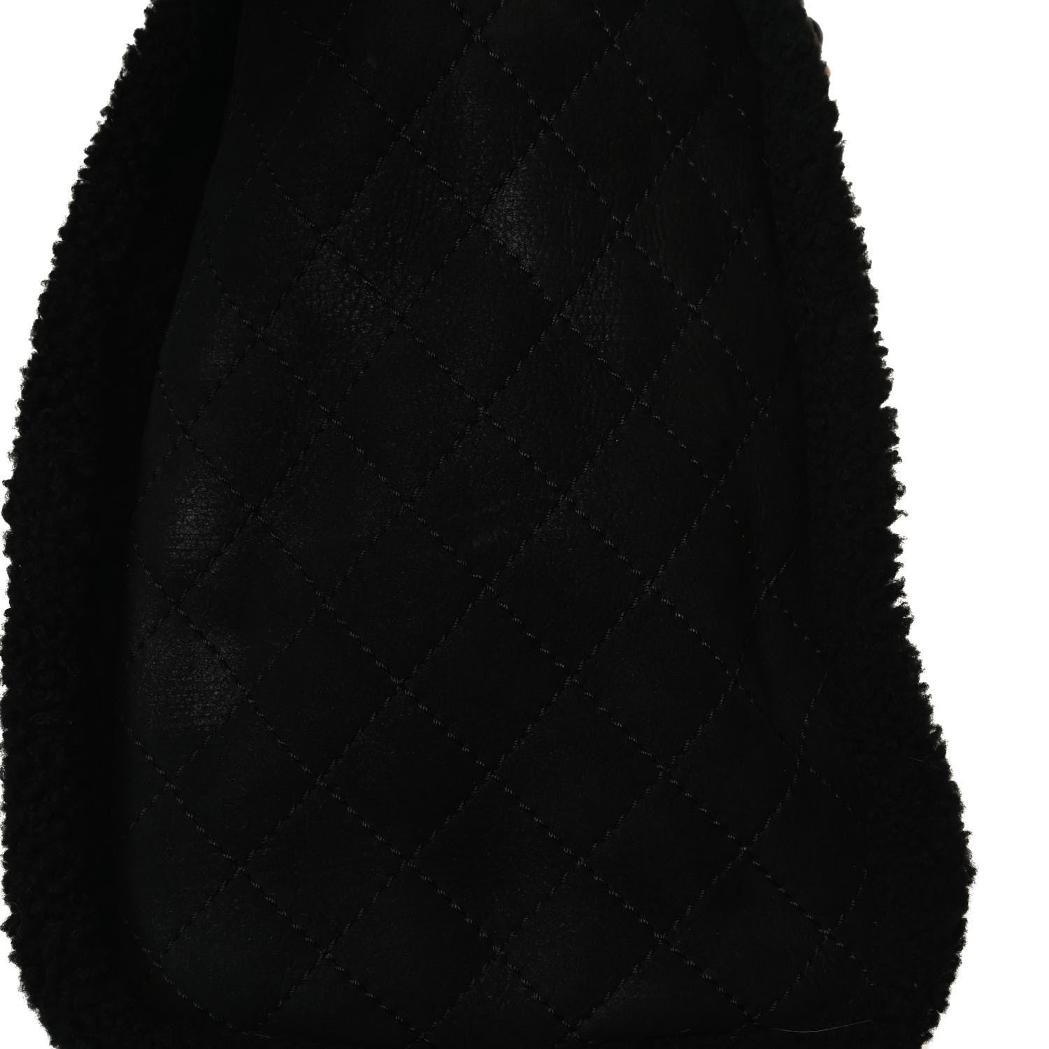 Chanel Shearling Large Deauville Tote Black 16 of 19