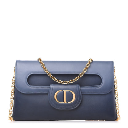 Christian Dior Smooth Calfskin Medium Diordouble Chain Bag Indigo Blue 1 of 10