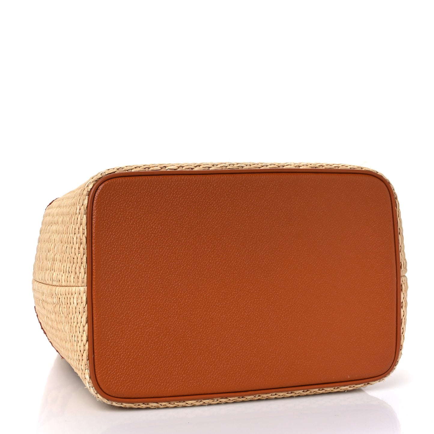 Raffia Calfskin Monogram Neonoe MM Tan