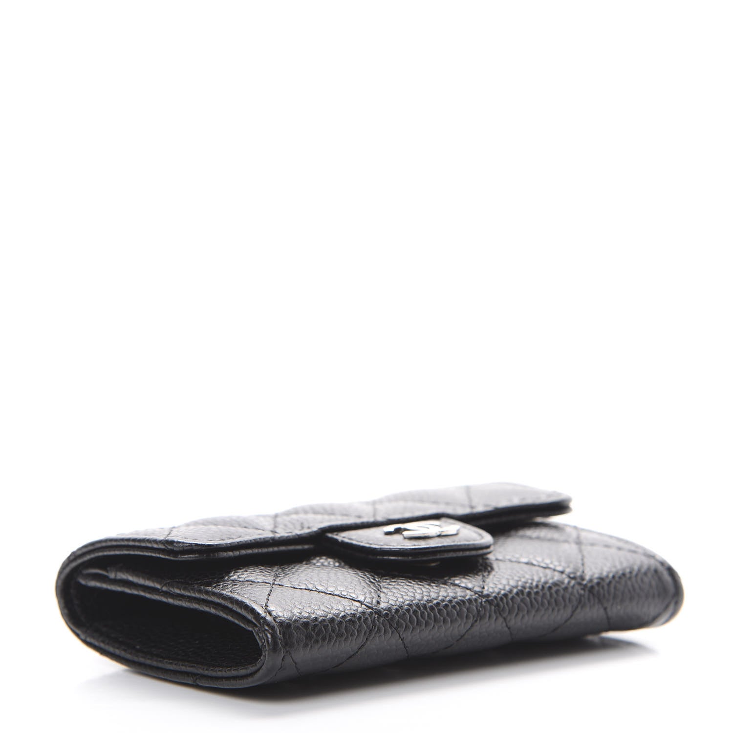 Chanel Caviar Quilted Flap Card Holder Wallet Black 3 of 7