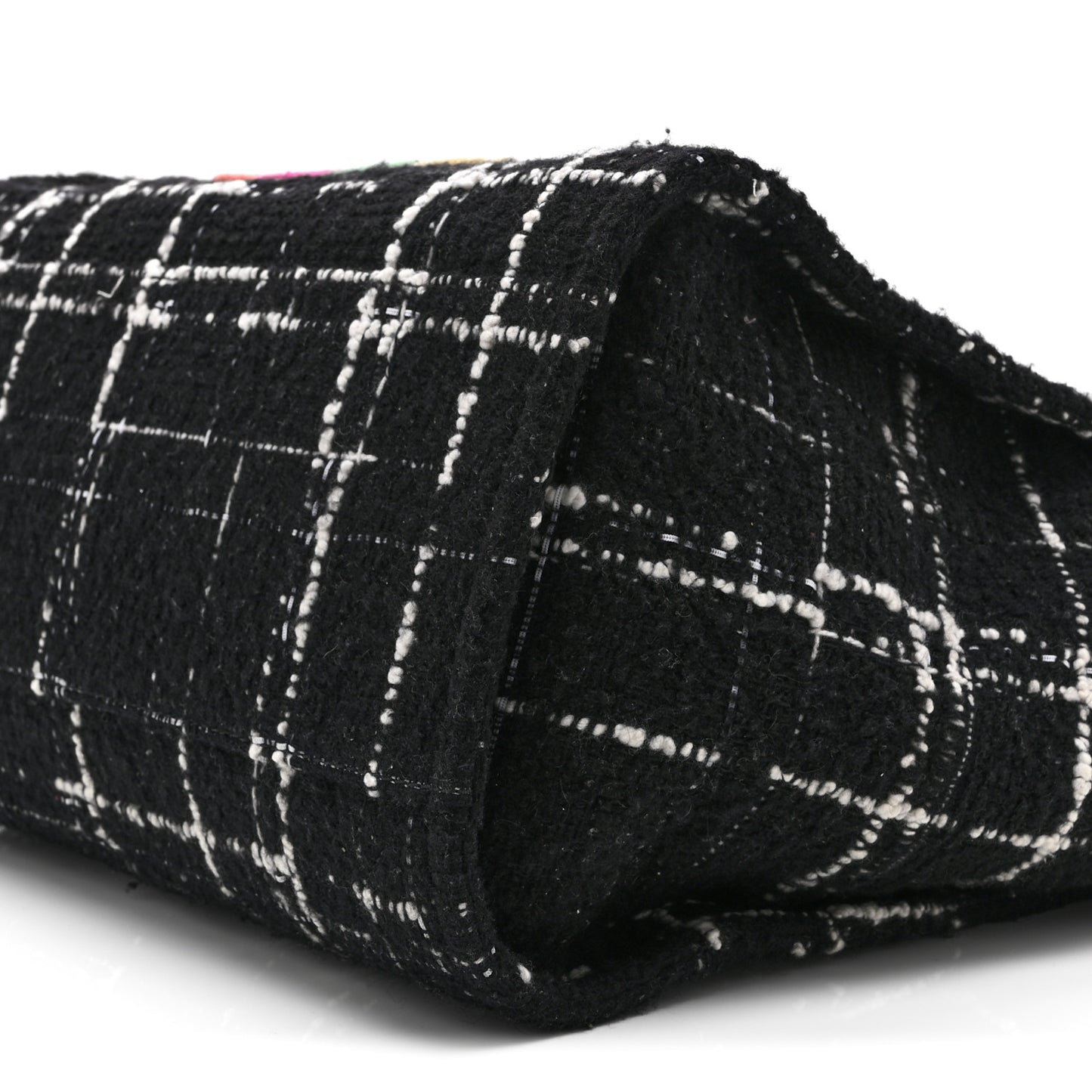 Tweed Medium Deauville Tote Black White Multicolor
