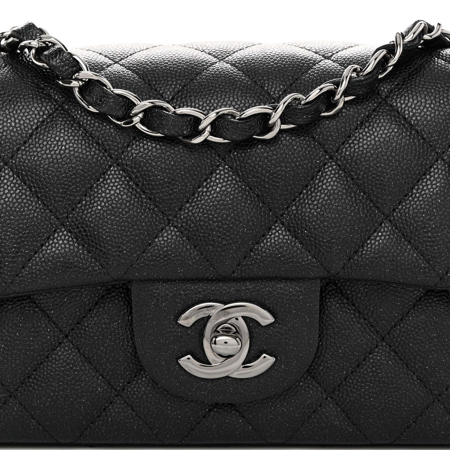 Chanel Iridescent Caviar Quilted Mini Rectangular Flap Black 8 of 10