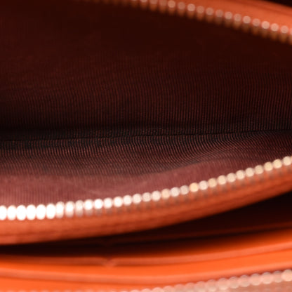 Prada Saffiano Perforated Striped Zip Around Wallet Papaya Caramel 15 of 15
