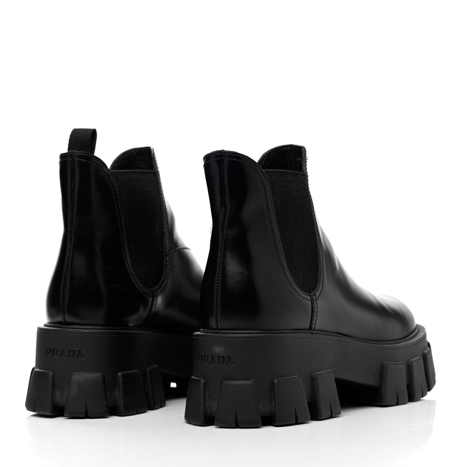 Prada Spazzolato Rois Monolith Chelsea 55mm Ankle Boots 37.5 Black 4 of 16