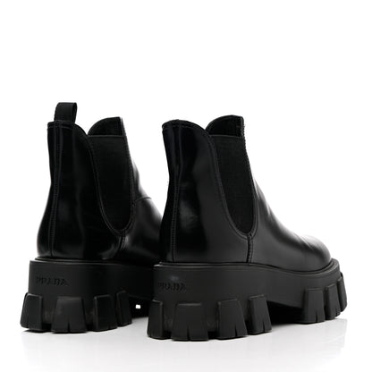Prada Spazzolato Rois Monolith Chelsea 55mm Ankle Boots 37.5 Black 4 of 16