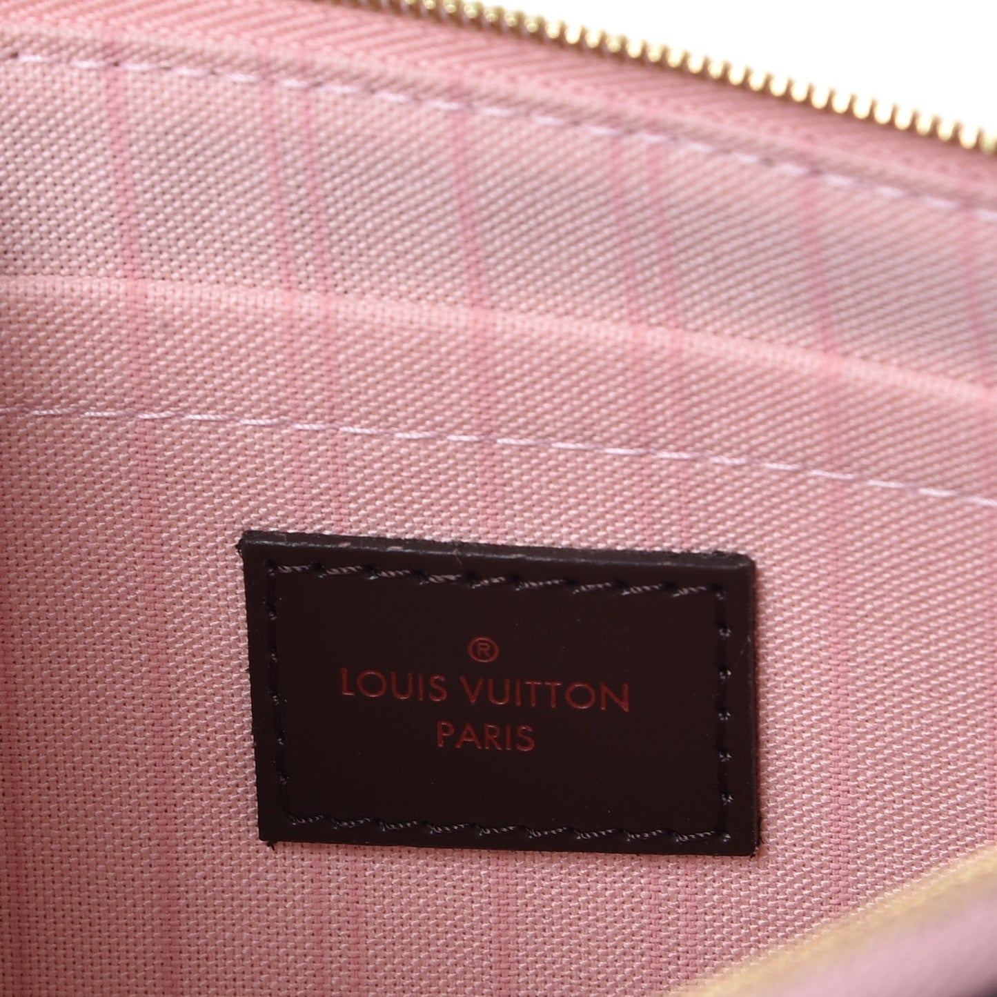Damier Ebene Neverfull MM GM Pochette Rose Ballerine