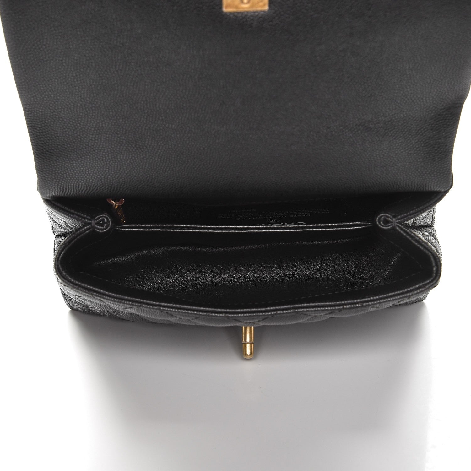 Chanel Caviar Lizard Quilted Mini Coco Handle Flap Black 6 of 9