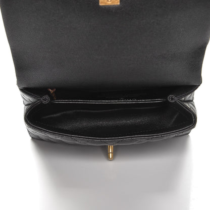 Chanel Caviar Lizard Quilted Mini Coco Handle Flap Black 6 of 9