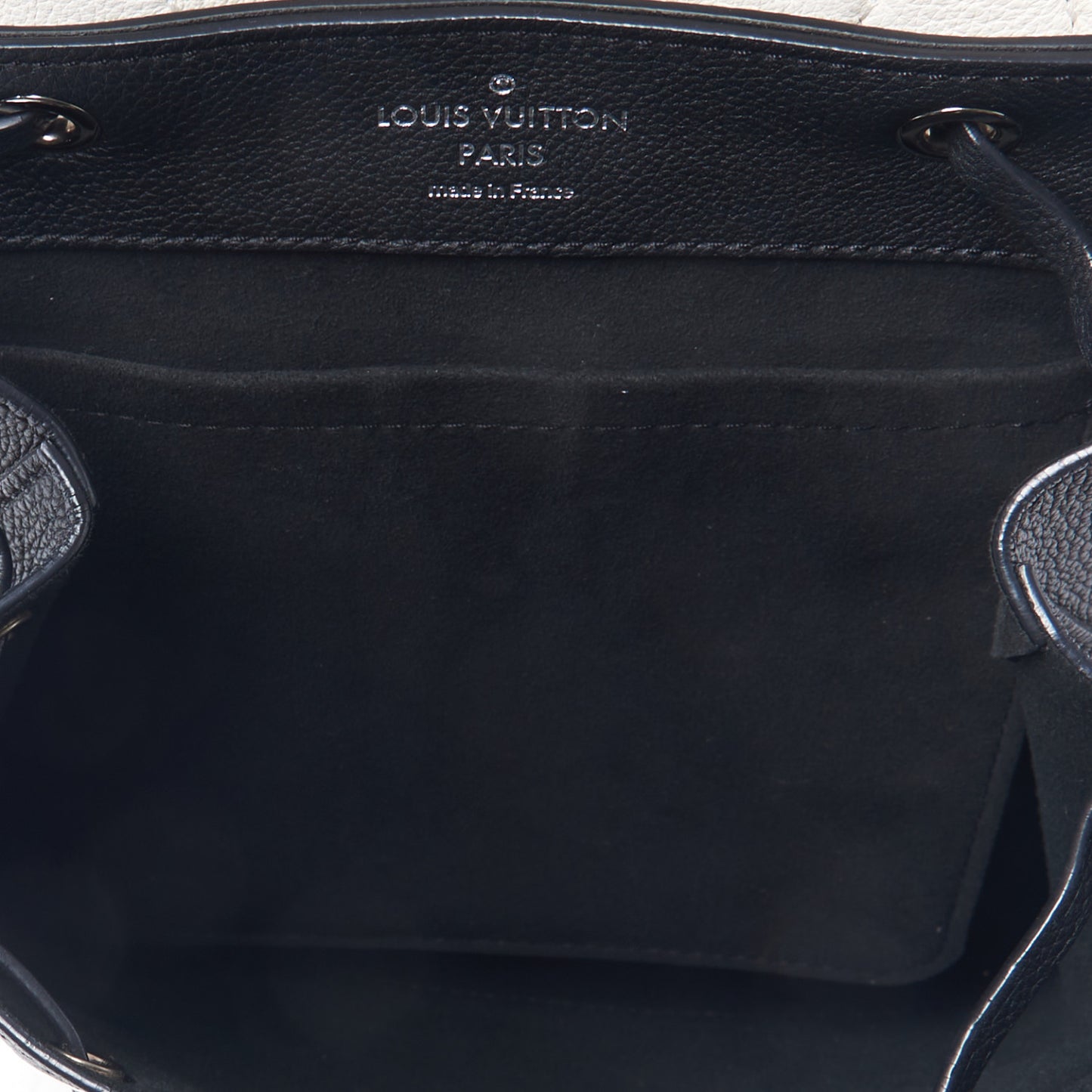 Calfskin Mechanical Flowers Lockme Backpack Black White