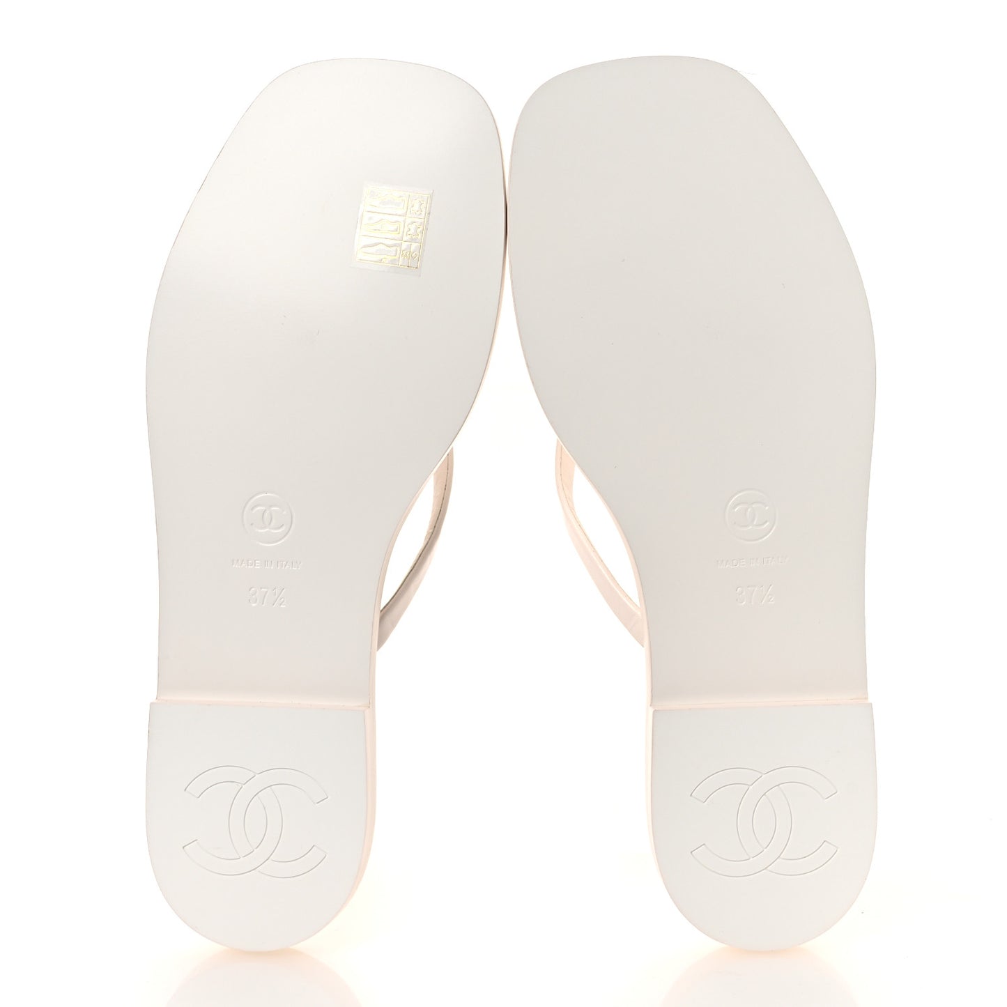 Goatskin CC Times Square Thong Sandals 37.5 White