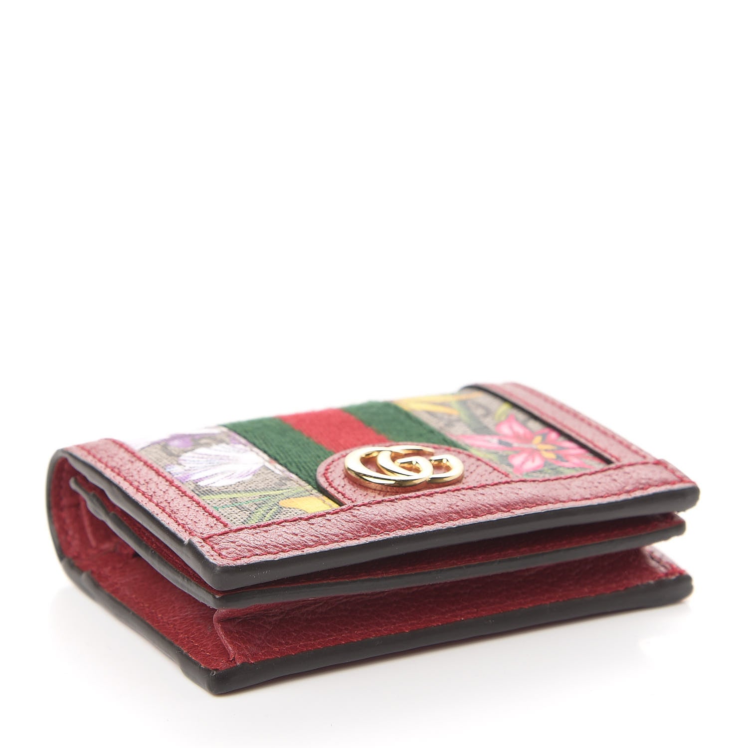 Gucci GG Supreme Monogram Flora Web Ophidia Card Case Red 4 of 7