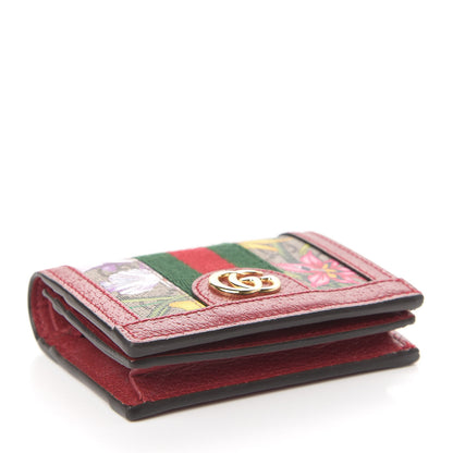 Gucci GG Supreme Monogram Flora Web Ophidia Card Case Red 4 of 7