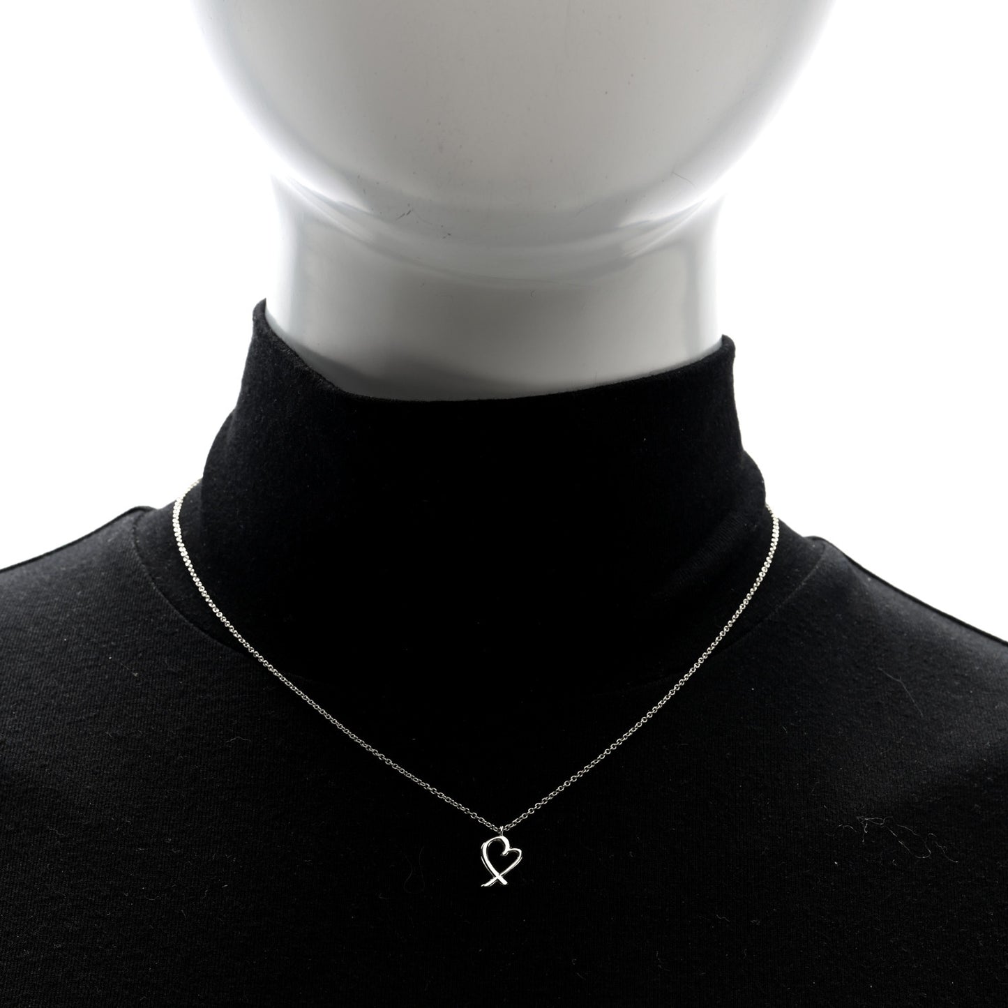 Sterling Silver Mini Paloma Picasso Loving Heart Drop Pendant Necklace